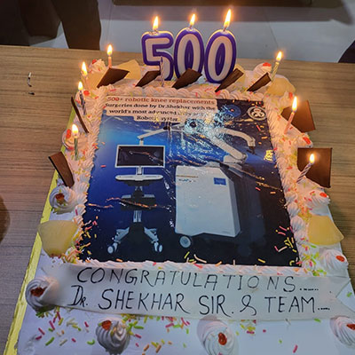 Celebration of completing 500+ Robotic Knee Replacement Surgery